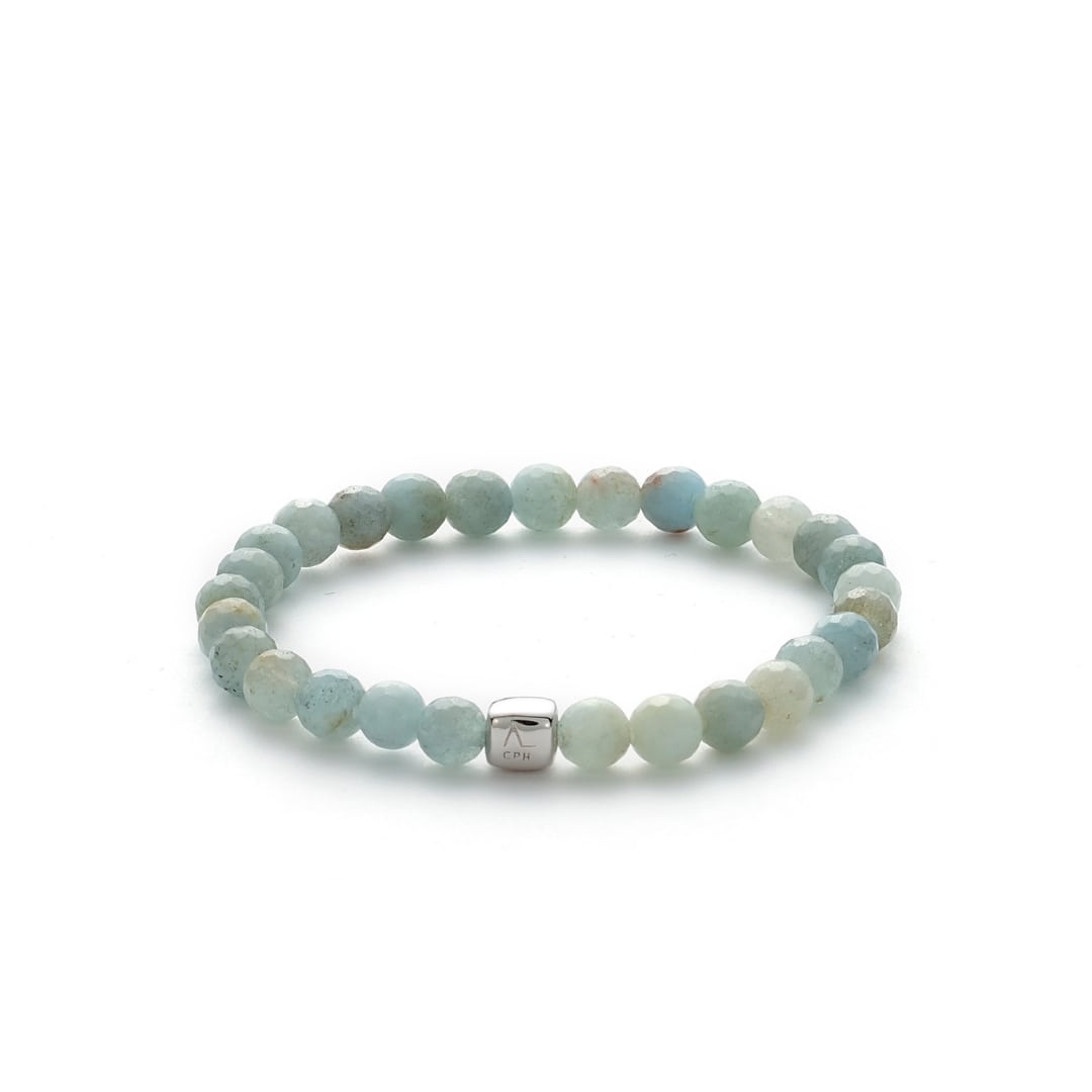 ALEXANDER LYNGGAARD Aquamarine Facet 6mm Bracelets Light Blue