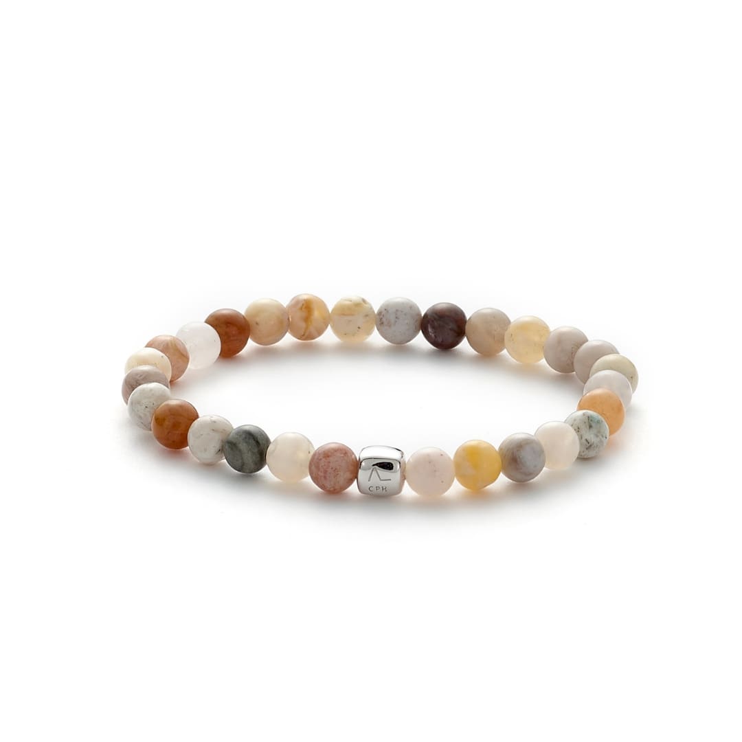ALEXANDER LYNGGAARD Bamboo Leaf Agate 6mm Bracelets Multi Color