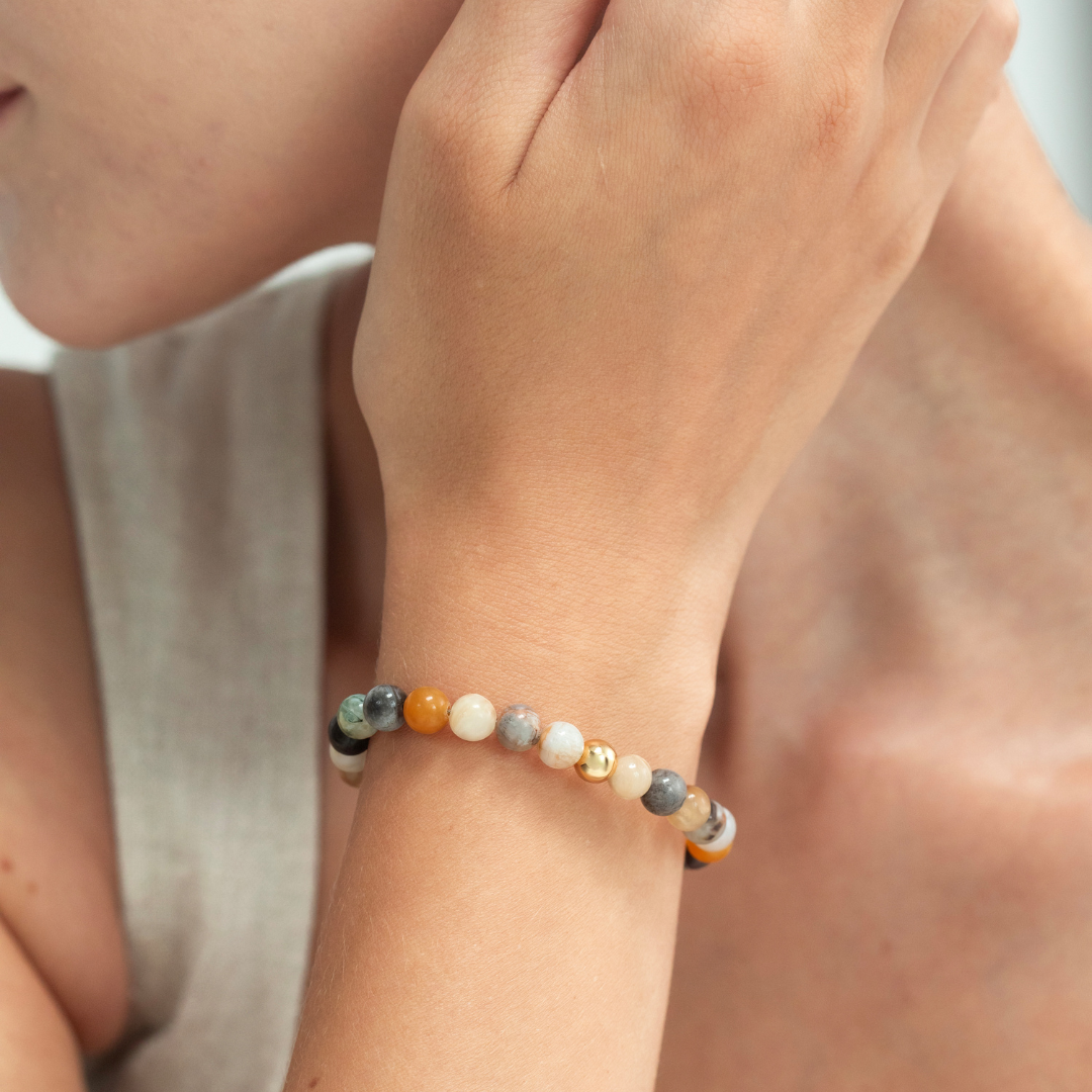 ALEXANDER LYNGGAARD Bamboo Leaf Agate Braided 6mm Bracelets