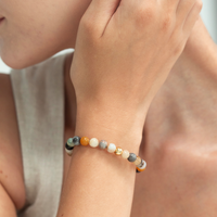 ALEXANDER LYNGGAARD Bamboo Leaf Agate Braided 6mm Bracelets
