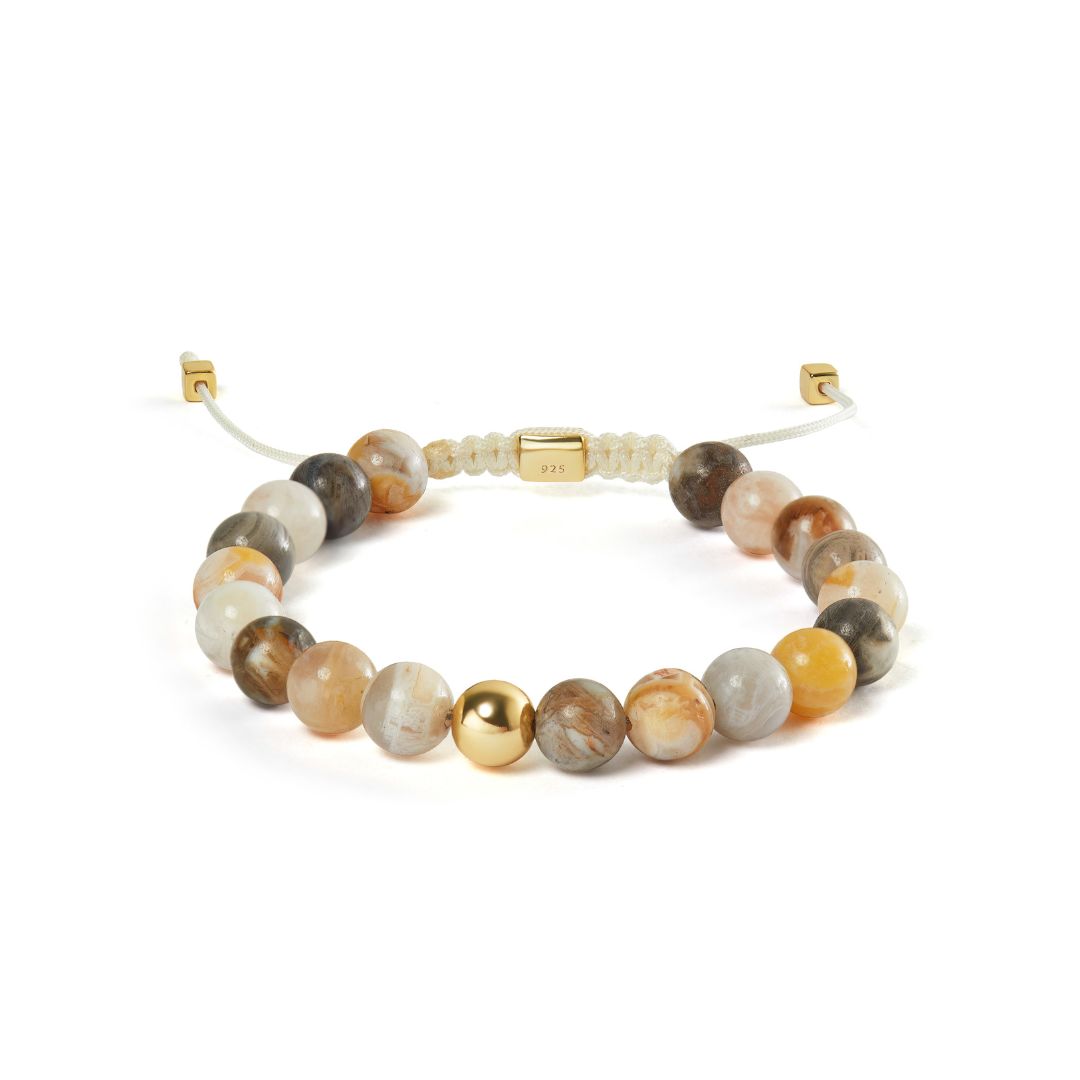 ALEXANDER LYNGGAARD Bamboo Leaf Agate Braided 8mm Bracelets