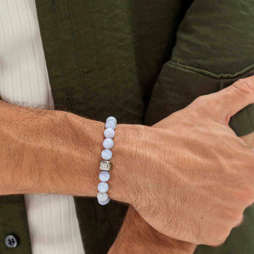 ALEXANDER LYNGGAARD Blue Lace Agate 8mm Bracelets