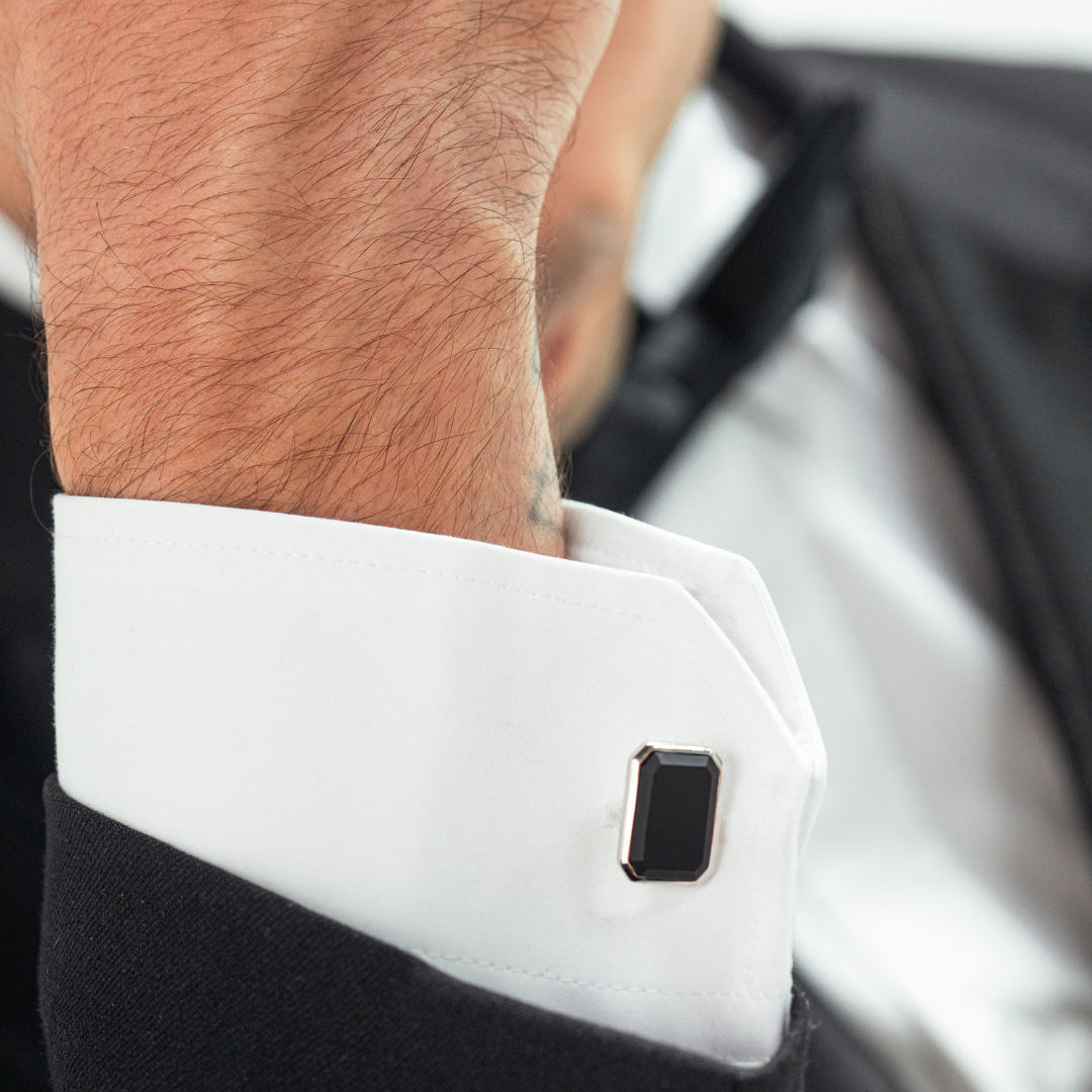 ALEXANDER LYNGGAARD Cufflinks Rectangle Onyx Matte Cufflinks