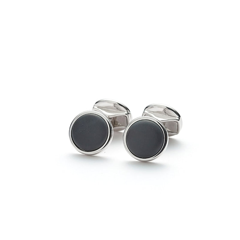 ALEXANDER LYNGGAARD Cufflinks Round Onyx Matte Cufflinks