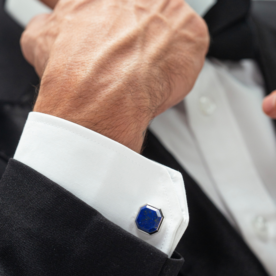 ALEXANDER LYNGGAARD Cufflinks Square Facet Lapis Cufflinks