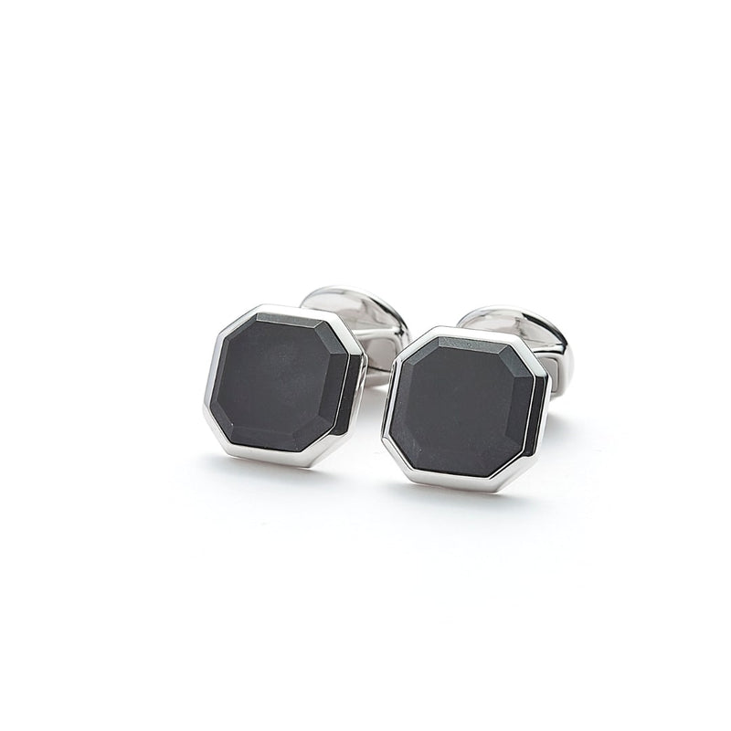 ALEXANDER LYNGGAARD Cufflinks Square Facet Onyx Matte Cufflinks