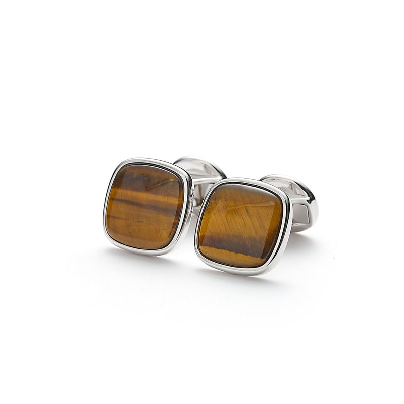 ALEXANDER LYNGGAARD Cufflinks Square Tiger Eye Cufflinks