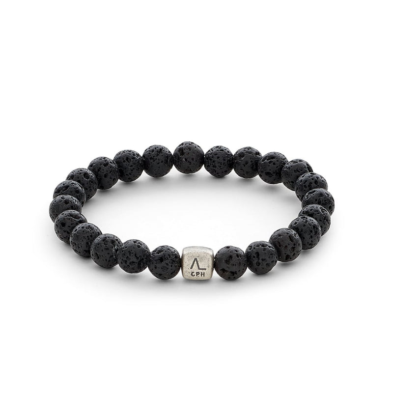 ALEXANDER LYNGGAARD Lava Stone 8mm Bracelets Black
