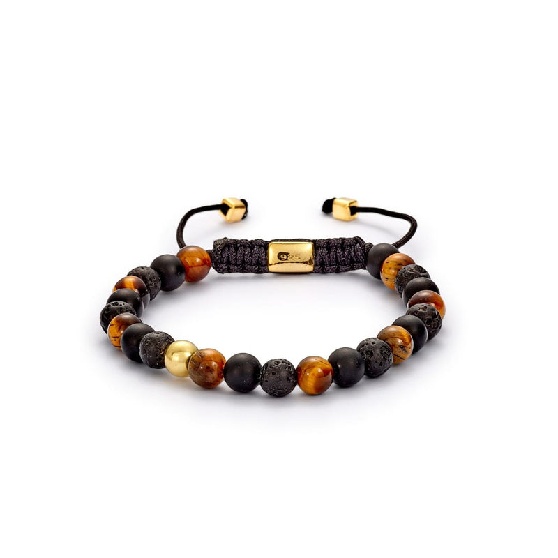 ALEXANDER LYNGGAARD Los Angeles Braided 6mm Bracelets Black / Brown