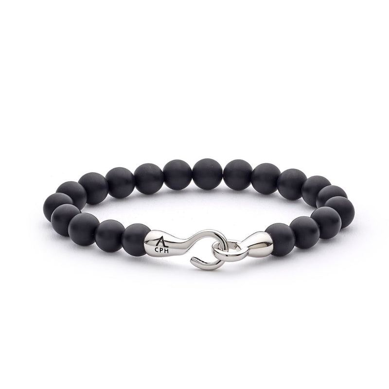 ALEXANDER LYNGGAARD Onyx Matte with Hook Clasp 8mm Bracelets