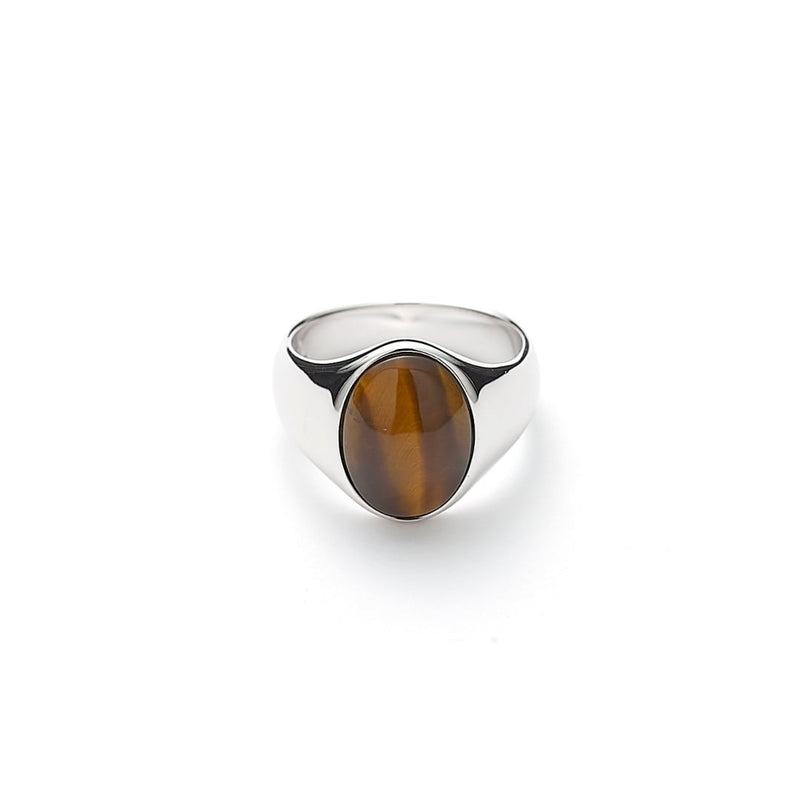 ALEXANDER LYNGGAARD Oval Signet Ring Tiger Eye Rings