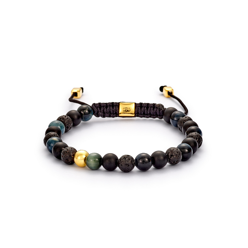 ALEXANDER LYNGGAARD Paris Braided 6mm Bracelets Black / Blue