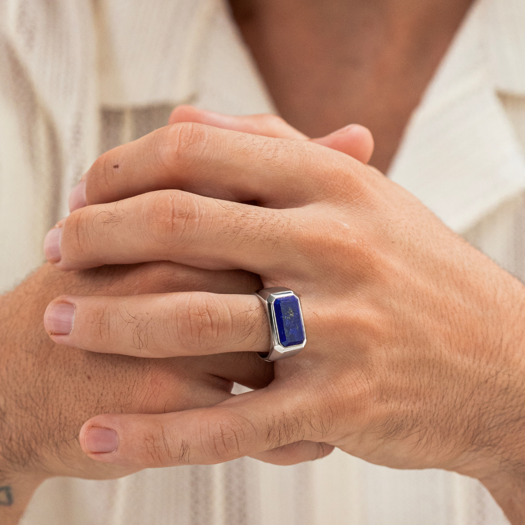 ALEXANDER LYNGGAARD Rectangle Signet Ring Lapis Rings