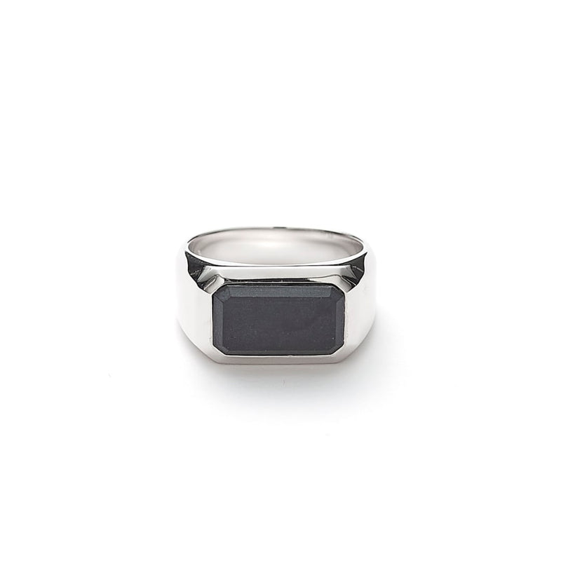 ALEXANDER LYNGGAARD Rectangle Signet Ring Onyx Matte Rings