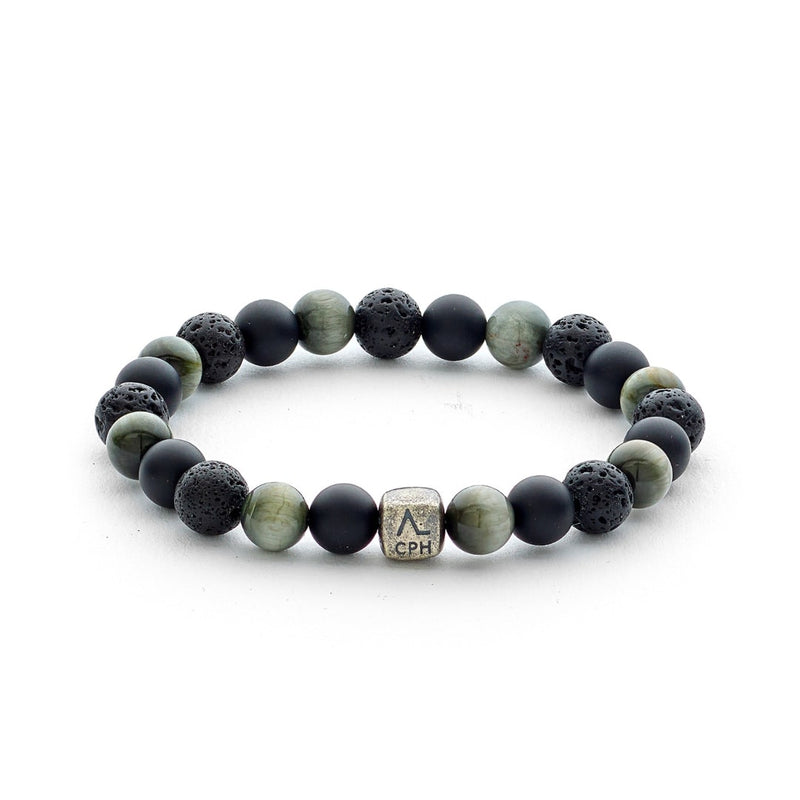 ALEXANDER LYNGGAARD Stockholm 8mm Bracelets Black / Grey