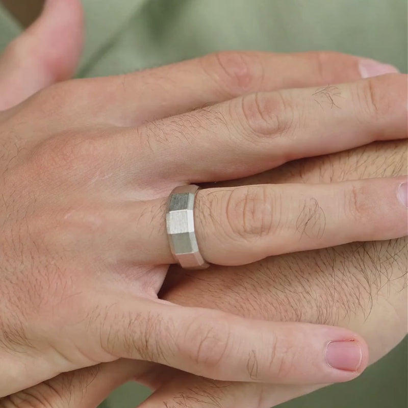 ALEXANDER LYNGGAARD Facet Ring 8mm Brushed Rings